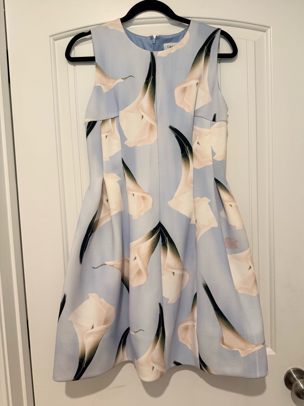 Calvin Klein Light Blue Floral A-Line Dress